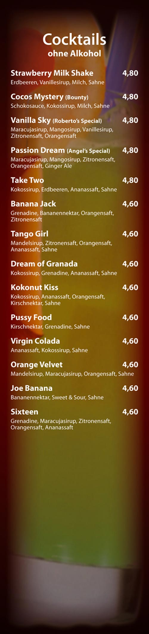 Cocktails ohne Alkohol - Cocktailbar Die Kiste in Cuxhaven