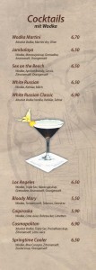 Cocktails mit Wodka - Cocktailbar Die Kiste in Cuxhaven