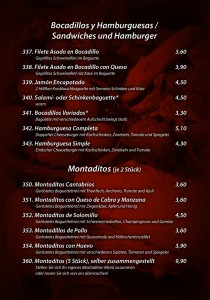 Hamburger, Sandwiches und Montaditos