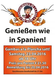 Menu Gambas satt essen in Die Kiste in Cuxhaven
