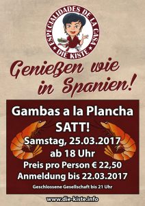 Gambas essen in der Kiste in Cuxhaven