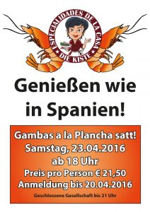 Gambas essen in der Kiste in CuxhavenGambas essen in der Kiste in Cuxhaven