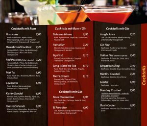 Cocktails mit Rum - Cocktails mit Gin - Die Kiste Cuxhaven