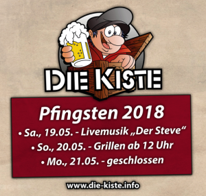Pfingsten Cuxhaven - Grillen - Livemusik - Cocktails und Tapas - Die Kiste in Cuxhaven