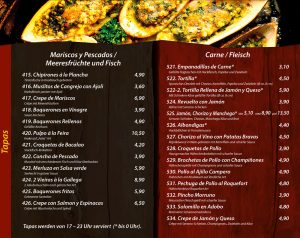 Tapas mit Meerfruechten und Fisch - Tapas mit Fleisch - Die Kiste in Cuxhaven