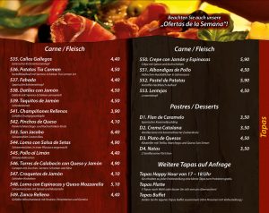 Tapas mit Fleisch, Desserts - Die Kiste in Cuxhaven