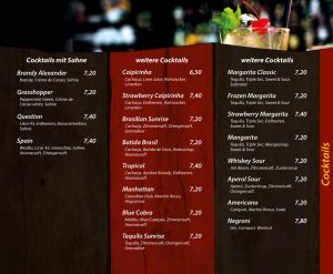 Cocktails mit Sahne - weitere Cocktails - Die Kiste Cuxhaven