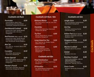 Cocktails mit Rum - Cocktails mit Gin - Die Kiste Cuxhaven