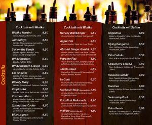 Cocktails mit Wodka - Cocktails mit Sahne - Die Kiste Cuxhaven