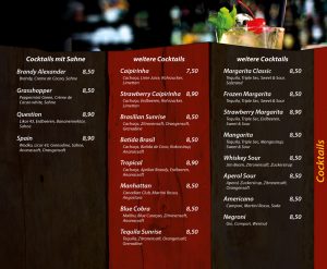 Cocktails mit Sahne - weitere Cocktails - Die Kiste Cuxhaven