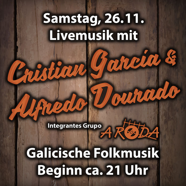 Livemusik mit Cristian García und Alfredo Dourado am Samstag, 26.11.2022 in der DIE KISTE in Cuxhaven