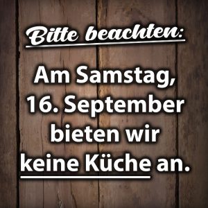 Keine Küche am Samstag, 16. September 2023 - DIE KISTE - Cocktails und Tapas in Cuxhaven