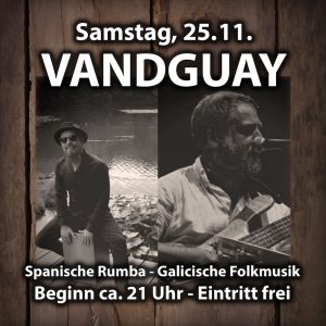 Livemusik mit VANDGUAY am Samstag, 25.11.2023