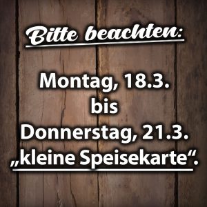 Von 18.3. bis 21.3.2024 nur kleine Karte