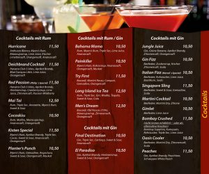 Cocktails mit Rum - Cocktails mit Gin - Die Kiste Cuxhaven