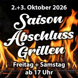 Saison-Abschluß-Grillen am 2.+3. Oktober 2026